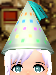 Equipped Pointy Party Hat viewed from the front