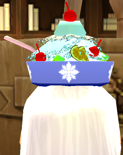 Equipped Shaved Ice Bowl Hat viewed from the back