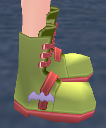 Equipped Bat Boots viewed from the side