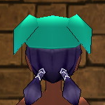Equipped A Succubus hat for the Valentine's Day Event. viewed from the back