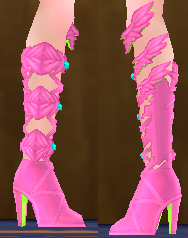 Equipped Succubus Queen Boots viewed from the side