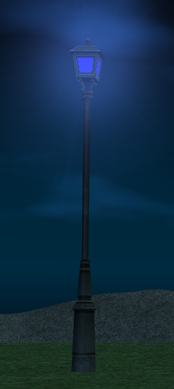 How City Lamp (Navy Blue) appears at night