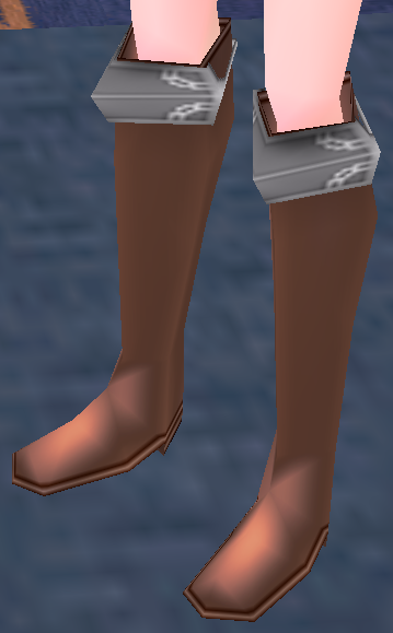 Equipped Cores' Oriental Long Boots viewed from an angle