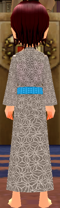 Equipped Yukata (M, Patterned) viewed from the back