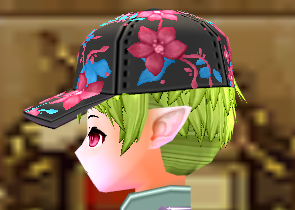 Equipped Floral Regalia Wig and Hat (M) viewed from the side