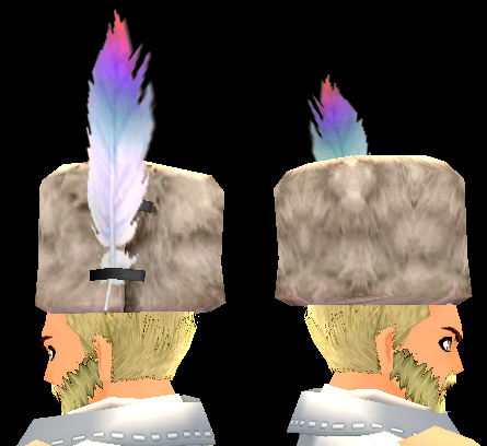 Equipped Premium Giant Winter Fur Hat (M) viewed from the side