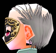 Equipped Metallic Half Mask (Face Accessory Slot Exclusive) viewed from the side
