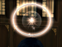 Equipped White Ring Halo viewed from the front