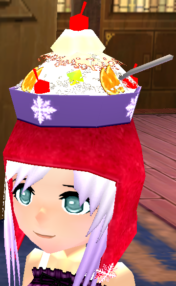Equipped Shaved Ice Hat viewed from an angle