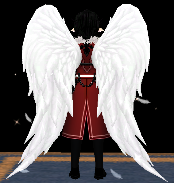 Equipped White Dominion Wings viewed from the back
