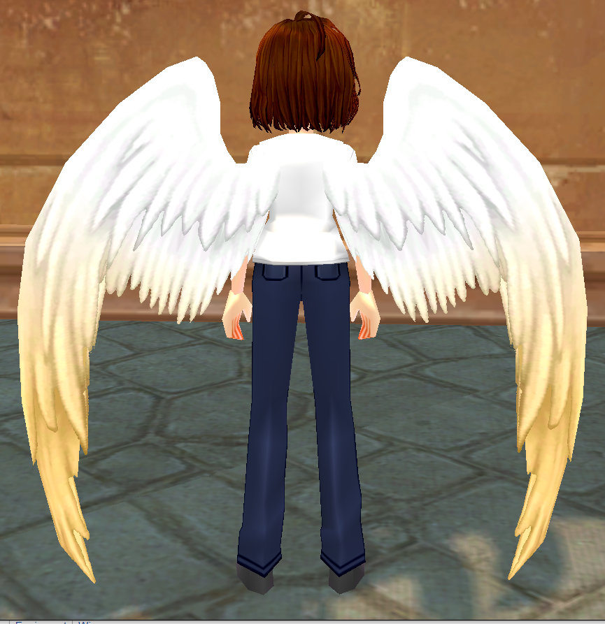 Yellow Ombre Holy Feather Wings Equipped Back.png
