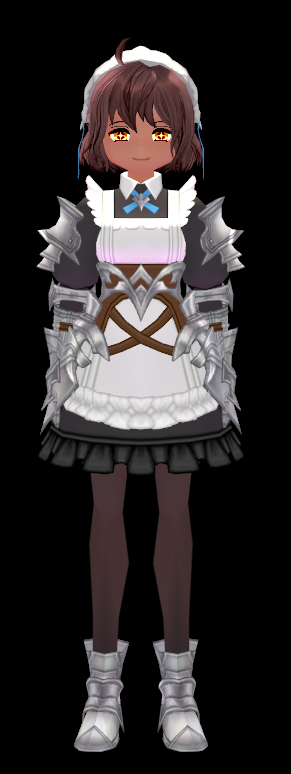 Equipped Battle Maid Short Outfit (F) viewed from the front