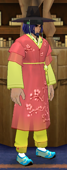 Equipped GiantMale Elegant Hanbok Set viewed from an angle
