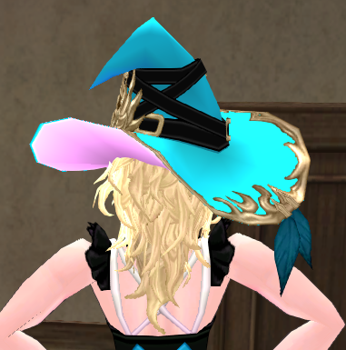 Equipped Moonlight Dreams Witch Wig and Hat (F) viewed from the back