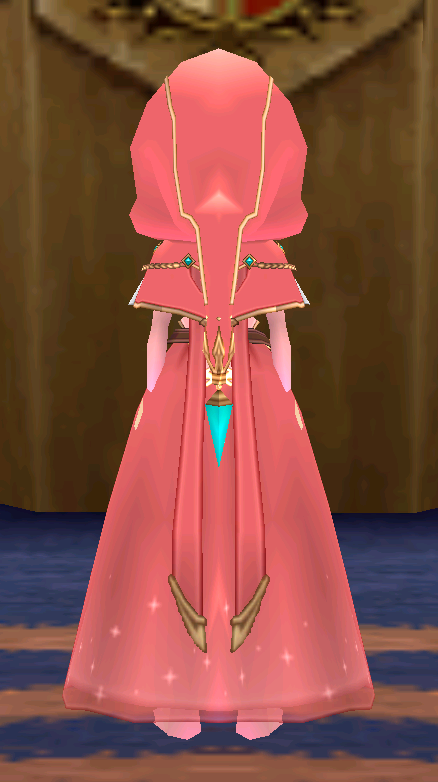 Equipped Astrologer Outfit (F) viewed from the back with the hood up