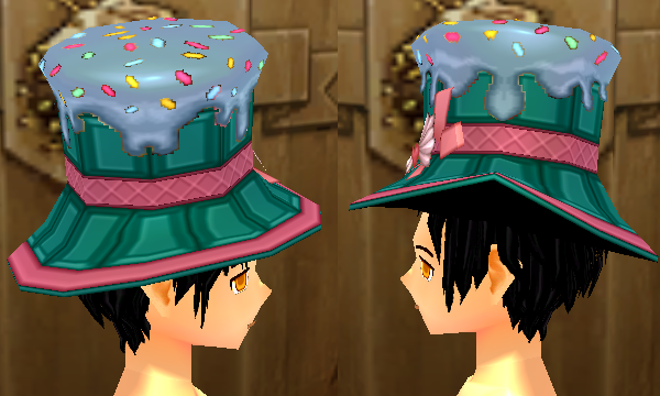 Equipped Lord Waffle Cone Hat viewed from the side