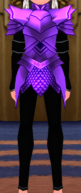 Equipped Male Dustin Silver Knight Armor (Purple) viewed from the front