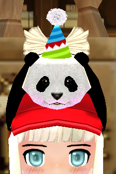 Equipped Panda Party Hat viewed from the front