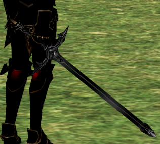 Equipped Black Dragon Knight's Giant Sword (NPC)
