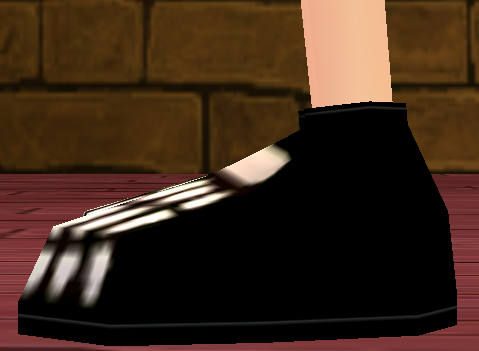 Equipped Bighead Skull Shoes viewed from the side