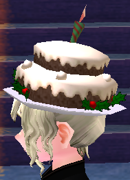 Equipped Holiday Cake Hat viewed from the side