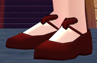 Equipped Beatrice's Shoes (F) viewed from an angle
