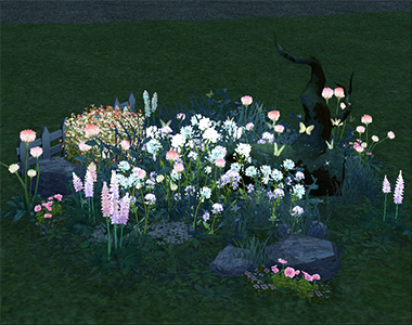 How Homestead Heavenly Flowerbed appears at night