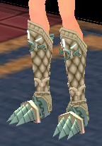 Equipped Giant Bird Leg Boots viewed from an angle