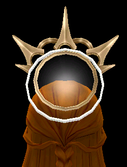 Equipped Gold Grace Halo viewed from the back