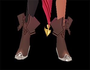 Equipped Dashing Pirate Boots (F) viewed from the front