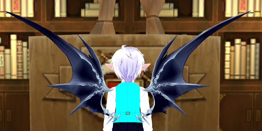 Equipped Special Yaksha's Wings (Enchantable) viewed from the back