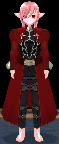 Equipped Red Mystic Coat viewed from the front