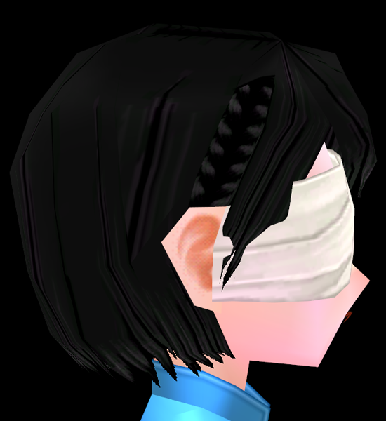 Equipped One-eyed Face Bandage (Face Accessory Slot Exclusive) viewed from the side