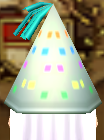 Equipped Pointy Party Hat viewed from the back