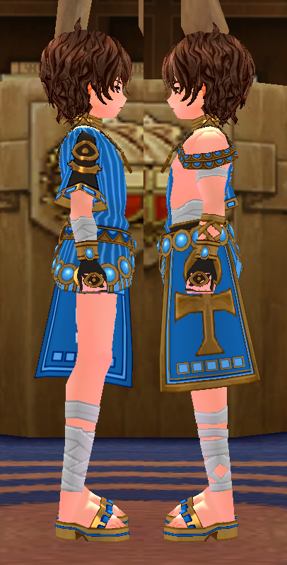Equipped Male Desert Warrior Set viewed from the side