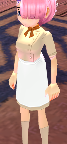 Equipped Tork's Chef Uniform (F) (Beige and White) viewed from an angle