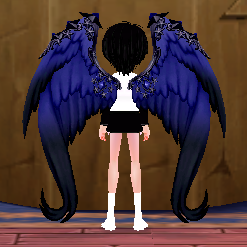 Equipped Dark Night Starlight Ceremony Wings viewed from the back