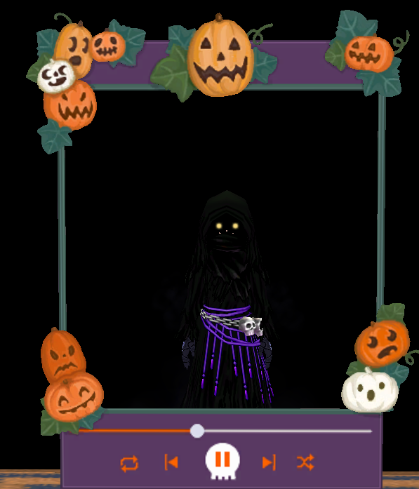 Equipped Halloween Music Player Style Frame viewed from the front