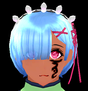 Equipped Rem Wig (F) viewed from the front