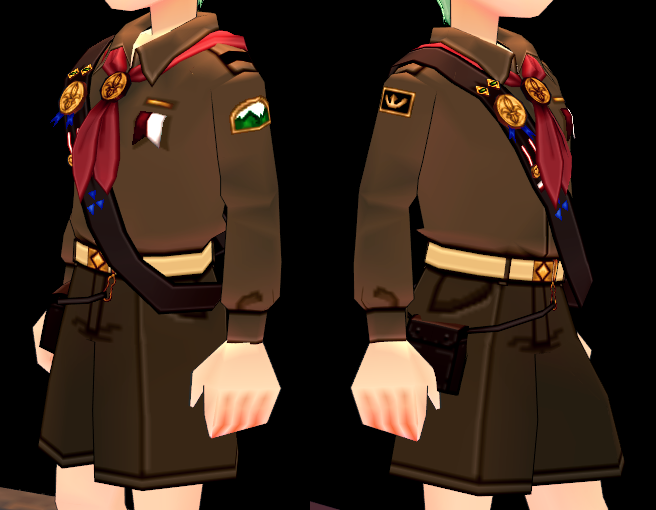 Equipped Erinn Union Scout Outfit (M) viewed from an angle