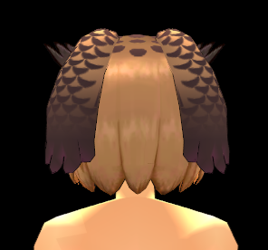 Equipped Eurasian Eagle Owl Wig (M) viewed from the back