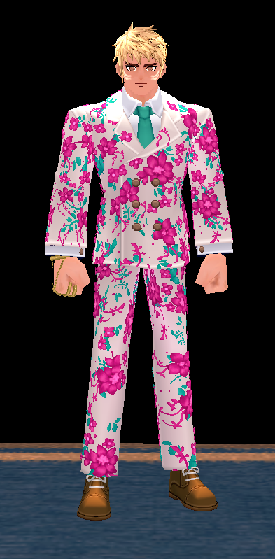 Equipped GiantMale Floral Regalia Set viewed from the front
