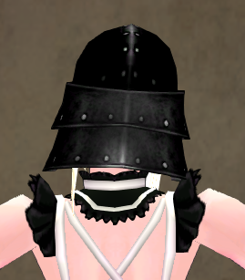 Equipped Lamellar Warrior Helmet viewed from the back