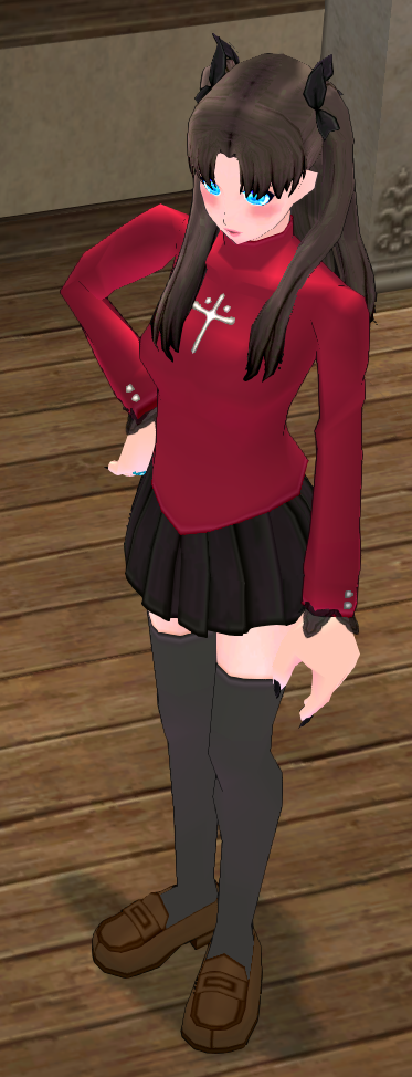 Equipped Giant Rin Tohsaka Set viewed from an angle