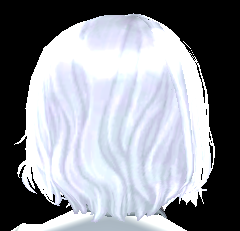 Equipped Snowy Crystal Wig and Hairpiece (F) viewed from the back