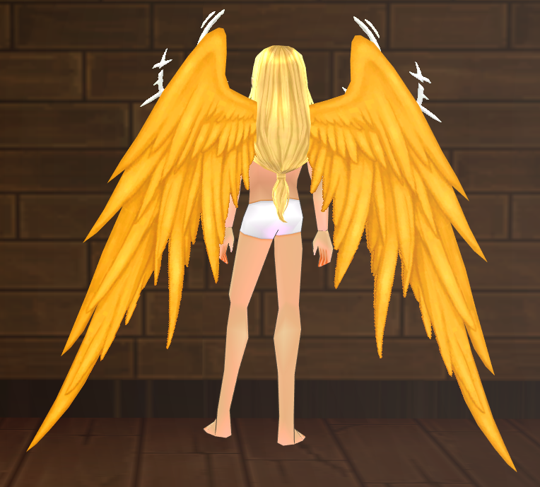 Equipped Sparkling Solaris Ornament Wings (Enchantable) viewed from the back
