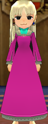 Equipped Edekai's Priest Robe (F) viewed from the front