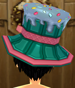 Equipped Lord Waffle Cone Hat viewed from the back