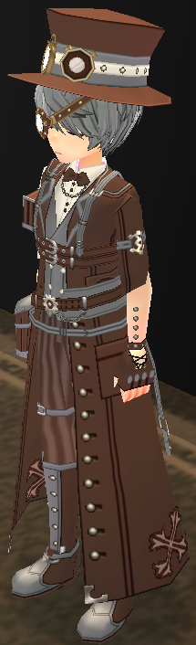 Equipped Male Steampunk Set viewed from an angle