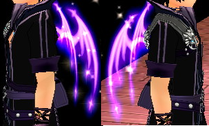 Equipped Royal Purple Twinkling Devil Wings viewed from the side